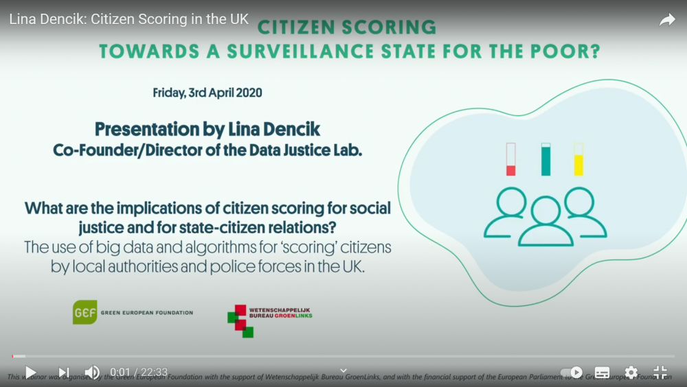 Lina Dencik - citizen scoring in the UK