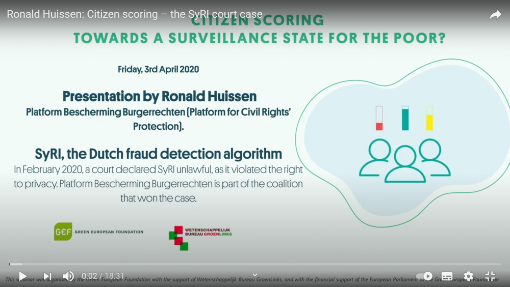 Ronald Huissen - citizen scoring, the SyRI court case