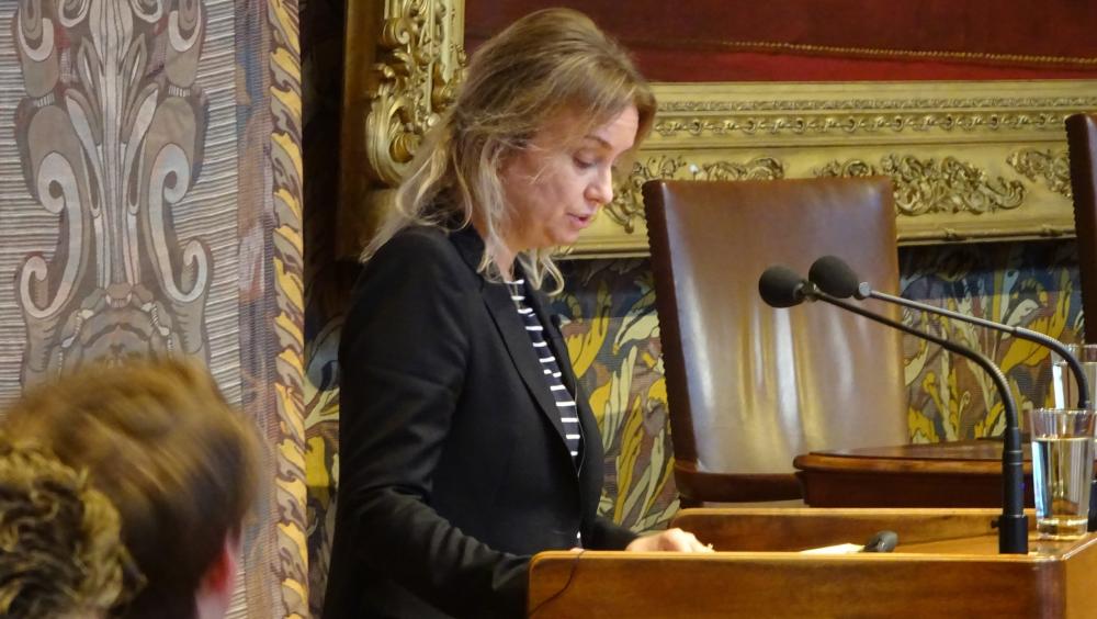 Catelijne Muller tijdens de conferentie 'Kan technologie ook links zijn?'