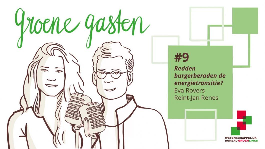 Illustratie van de podcast Groene Gasten aflevering 9: Redden burgerberaden de energietransitie?