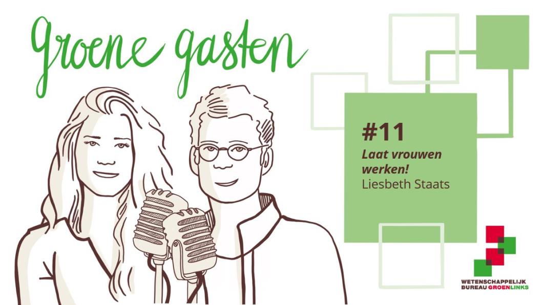 Illustratie van presentatoren Groene Gasten Sanne van Keulen en Evert Nieuwenhuis. 