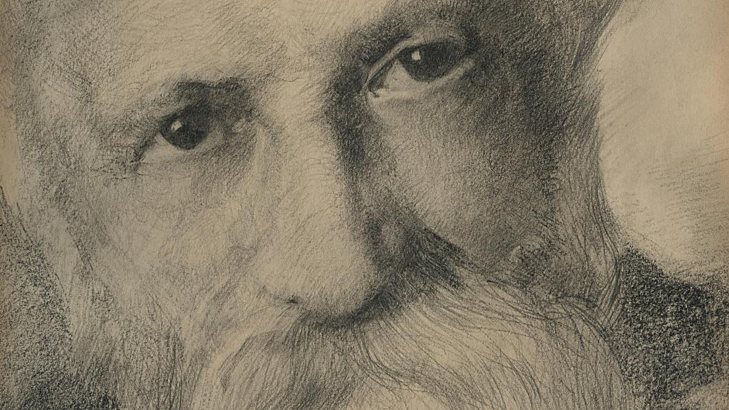 Getekend portret van de joodse filosoof Martin Buber
