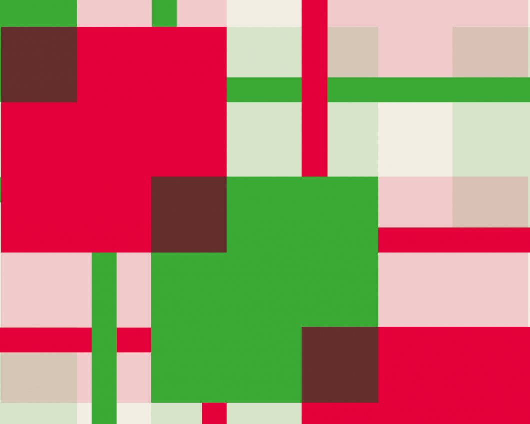 Groene en rode blokken als illustratie