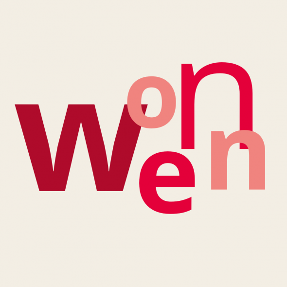 Letters die het woord 'wonen' vormen