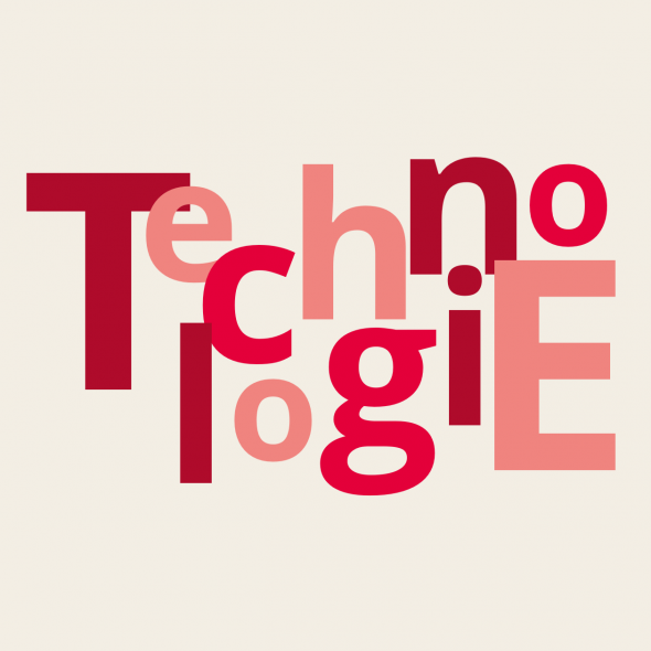 Letters die het woord 'technologie' vormen