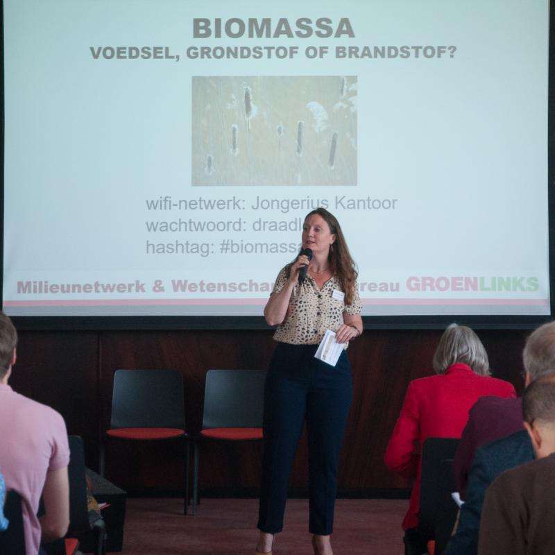 Tweede Kamerlid Suzanne Kröger was dagvoorzitter van de conferentie over biomassa