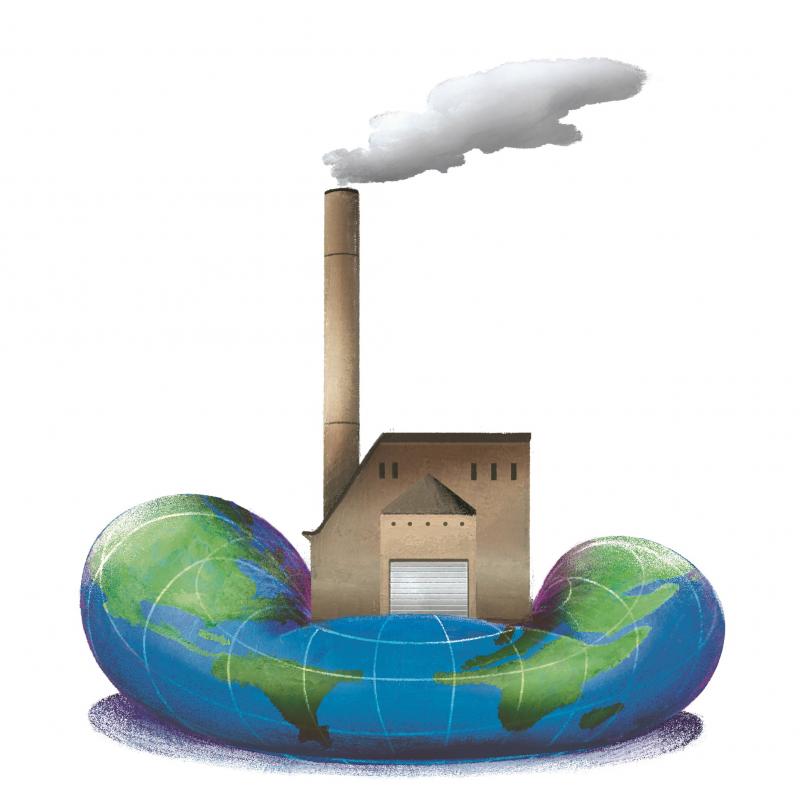 Illustratie industrie voor de groene eeuw