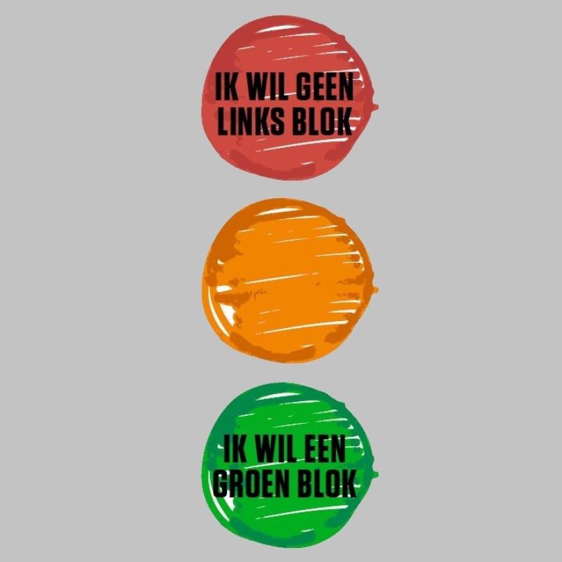 Geen links maar groen blok