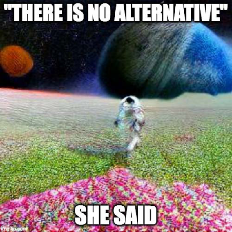 Meme '"There is no alternative" - she said'