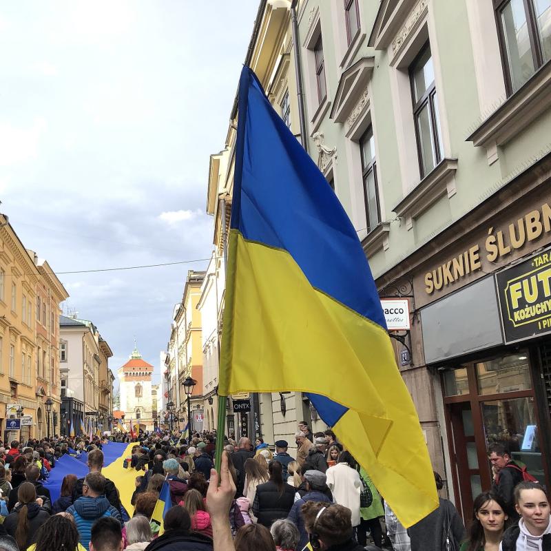 demo in support of Ukraine in Kraków, Poland, 2022