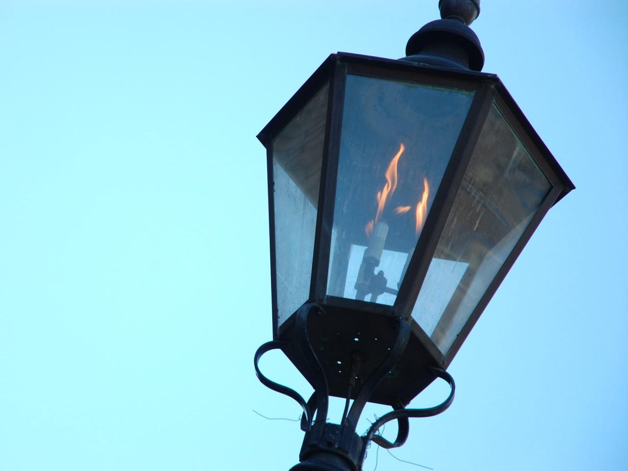Een gaslamp.