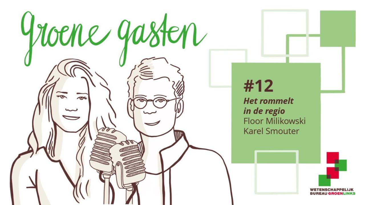 Illustratie van presentatoren Groene Gasten Sanne van Keulen en Evert Nieuwenhuis. 