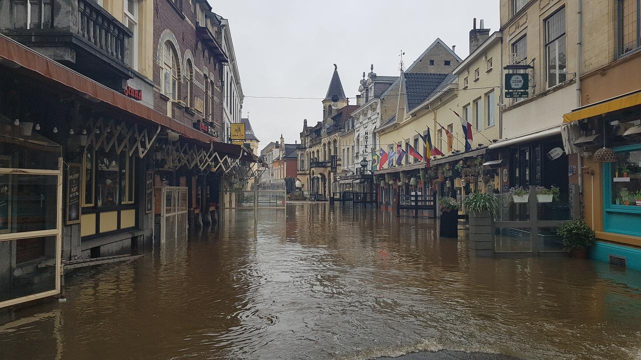 Overstroming Geul-Valkenburg in 2021.